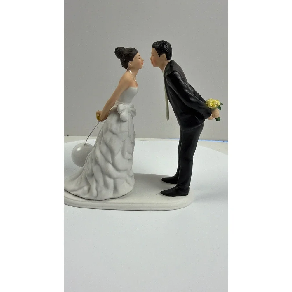 Weddingstar Ball and Chain Funny Wedding Cake Topper Porcelain Figurine Rare